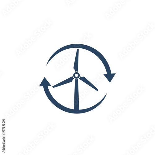 Sustainable Energy Wind Turbine Logo Design.