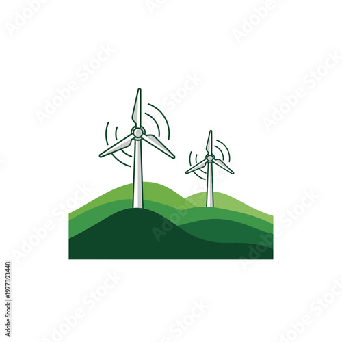 Wind Turbines Generating Clean Energy.