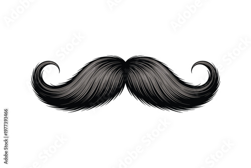 Black glossy wire rope loops and hooks on white background