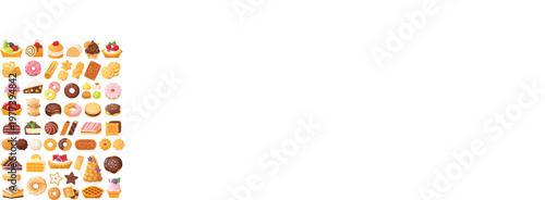 assortment, desserts, sweets, pastries, vector, design, illustration