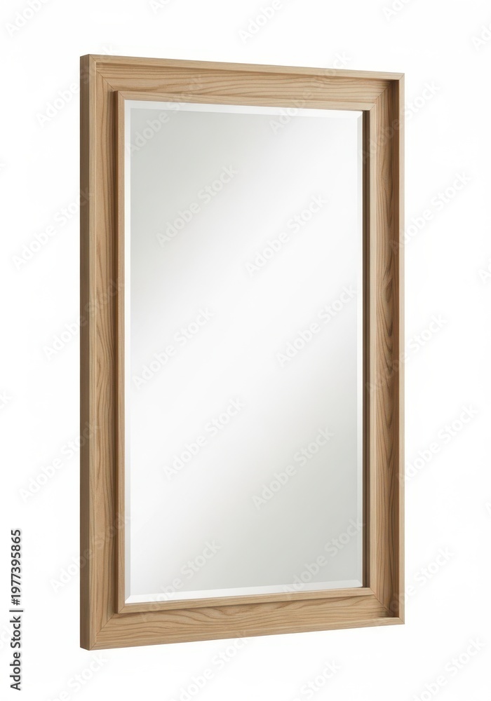 Obraz premium Elegant wooden-framed vertical mirror for home decor