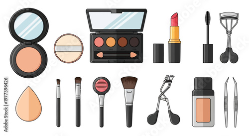 Makeup Brushes and Cosmetics.