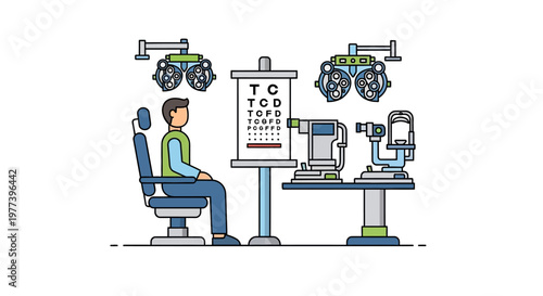 Man in eye doctor office.