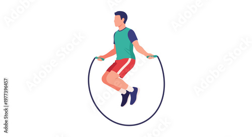 Man Jumping Rope Exercise.