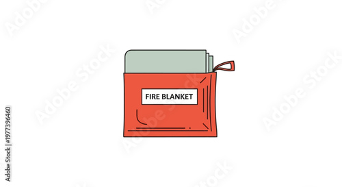 Fire blanket emergency safety equipment.