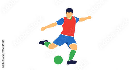 Man Kicking Soccer Ball.