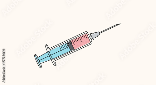 Medical Syringe with Needle Closeup.