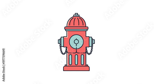 Red Fire Hydrant Close Up View.