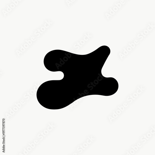 Minimalist Gua Sha stone silhouette, organic shape. isolated on White Background