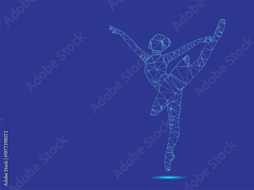 Abstract Geometric Polygonal Dancer Silhouette