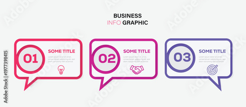 Speech bubble infographic template with business for three step design. colorful 3 step  infographic for corporate marketing and web design. vector  illustration.