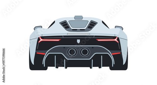 Rear View of Sports Car.