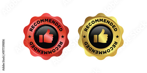 shiny recommended badge red and gold