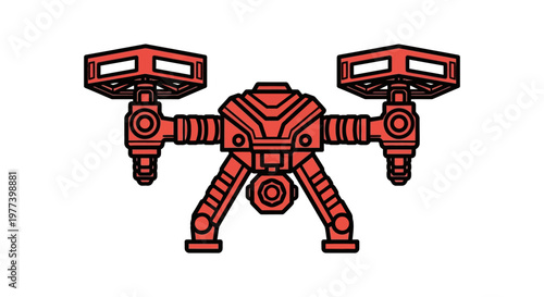 Red Robot Drone Machine.