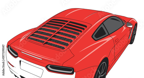 Red Sports Car Rear.