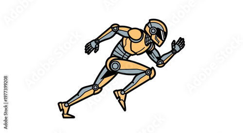 Robot Running Fast Pace.