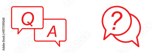 Questions and Answers Vector Icon, Minimal Speech Bubble with Q and A Letters for Help Desk, FAQ, Chat, and Online Support Design.