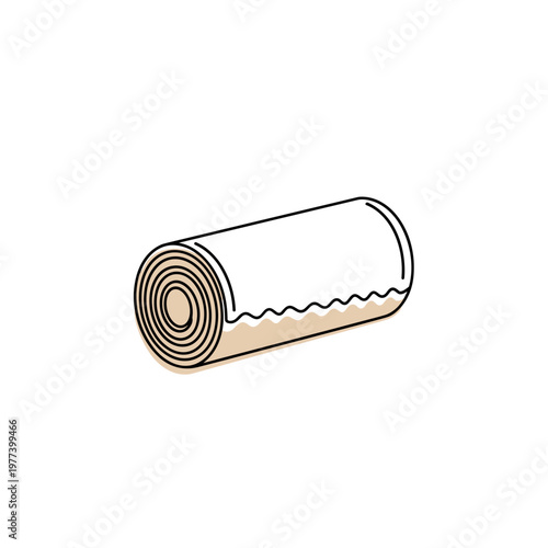 Roll of unbleached baking parchment paper in plain style  