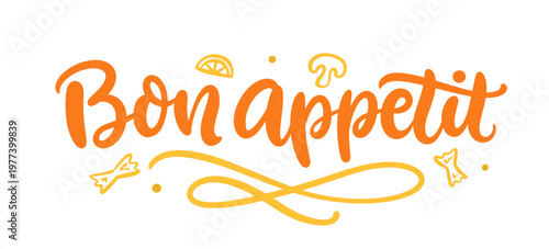 Bon Appetit banner hand lettering for restaurant 