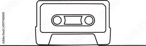 cassette tape continuous line vector illustration One line draw graphic design vector