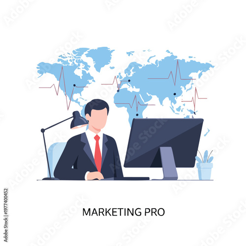 Marketing Professional Working on Computer.