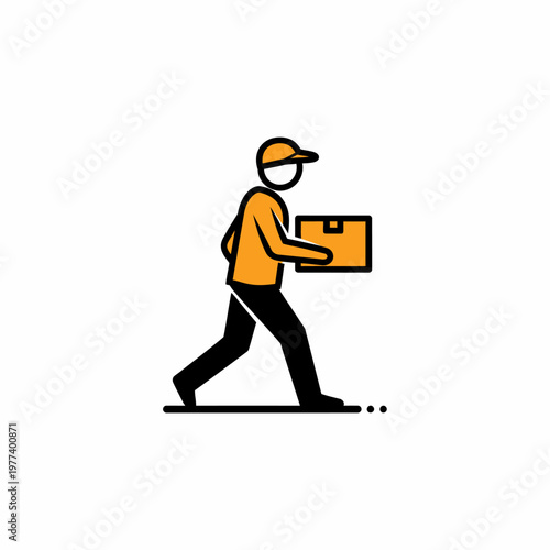 Delivery man carrying a box.