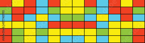 Geometric pixel pattern with colorful squares in a grid layout
