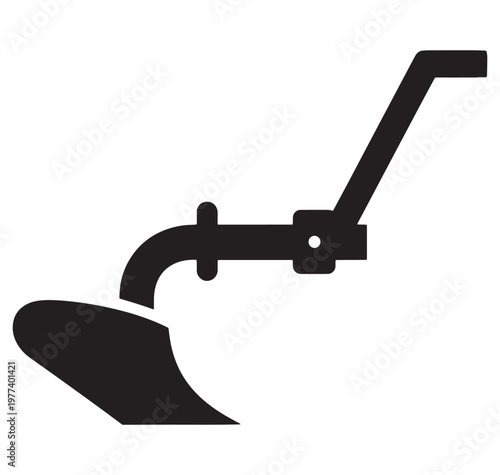 a plow on a white background for gardening or farming purposes