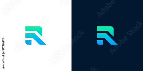 Abstract R letter logo design, modern geometric and minimalist design for a brand identity, versatile and professional for various applications