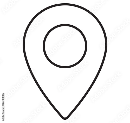 Map pin icon with circle marker on white background