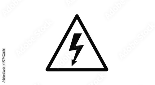 Black high voltage warning symbol inside a triangle serves as an important safety sign for electrical hazards.