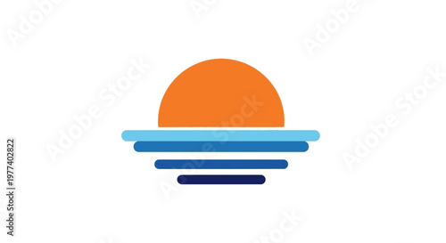 Sunset over water waves.