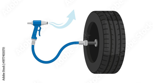 Tire air pump filling.