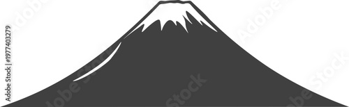 Minimal Mount Fuji silhouette vector, clean conical mountain icon design
