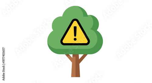 Warning Tree Sign Symbol.