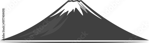 Mount Fuji layered silhouette vector, grounded landscape volcano design