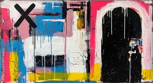 Abstract portrait in bold colors a modern expression of form and emotion