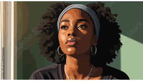 Young Black Woman Portrait, Natural Beauty, Lifestyle Stock Photo