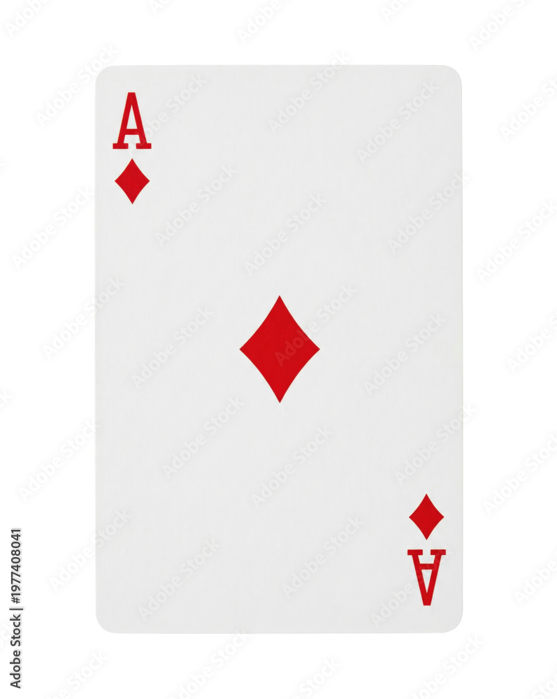 Fototapeta premium Ace of diamonds playing card isolated. Gambling and casino element.
