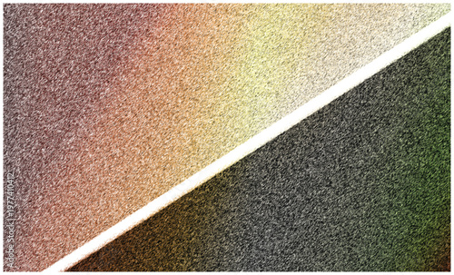 Minimalist vector graphic illustration featuring a diagonal split of black and white grainy texture surfaces with a clean divider line