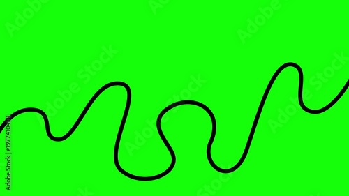 Wallpaper Mural Animated linear spot appear and disappear. Decorative line with smooth. Looped video. Linear vector illustration isolated on green background. Torontodigital.ca