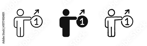 Financial Growth Icon Set with Person, Coin and Upward Arrow for Investment and Earning