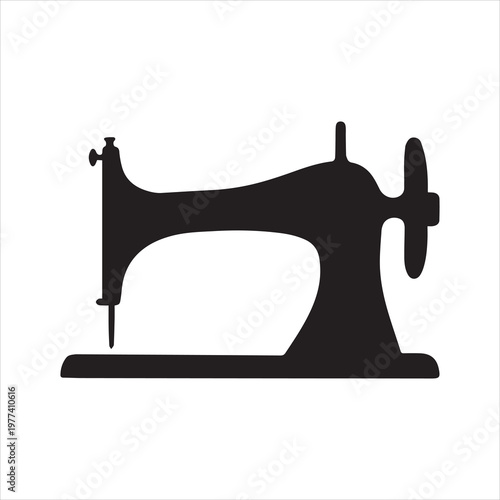 Sewing machine, Old sewing machine silhouette vector