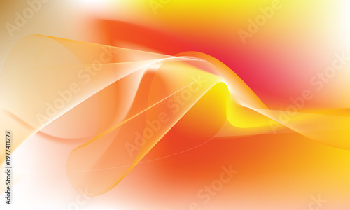 Abstract smooth flowing lines created as a vibrant vector graphic illustration featuring delicate waves in warm yellow and orange gradients