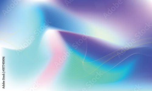 Abstract vector graphic illustration showing vibrant colorful waves blending together in a modern smooth design for creative digital background projects