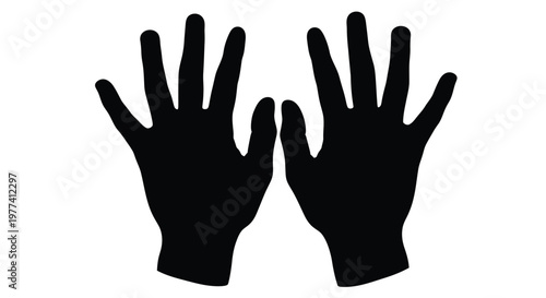 Two black hands reaching out a striking visual silhouette