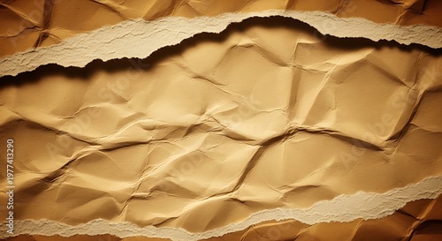 Close up of crumpled brown paper texture a study in wrinkles and folds
