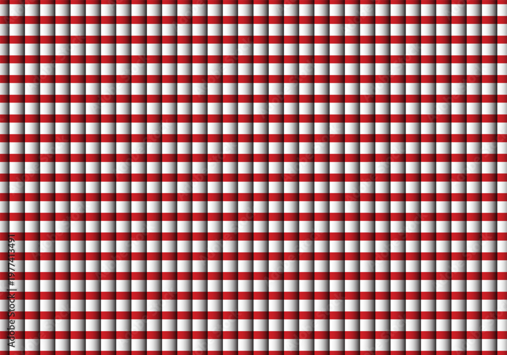 Fototapeta premium Red and white diagonal stripes vector background. Wrapping for candy or cane. Packaging on present.