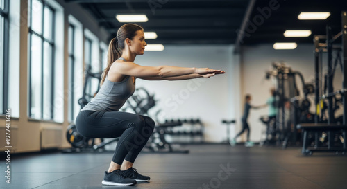 Mulher em academia treino de pernas