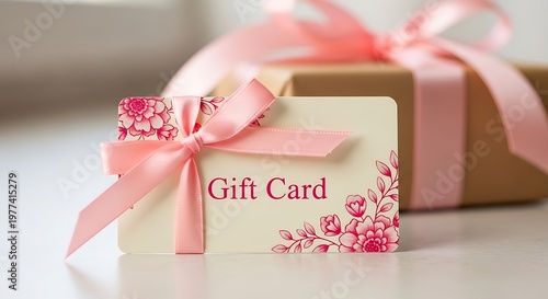 Festive gift card and present a celebration of giving and special occasions